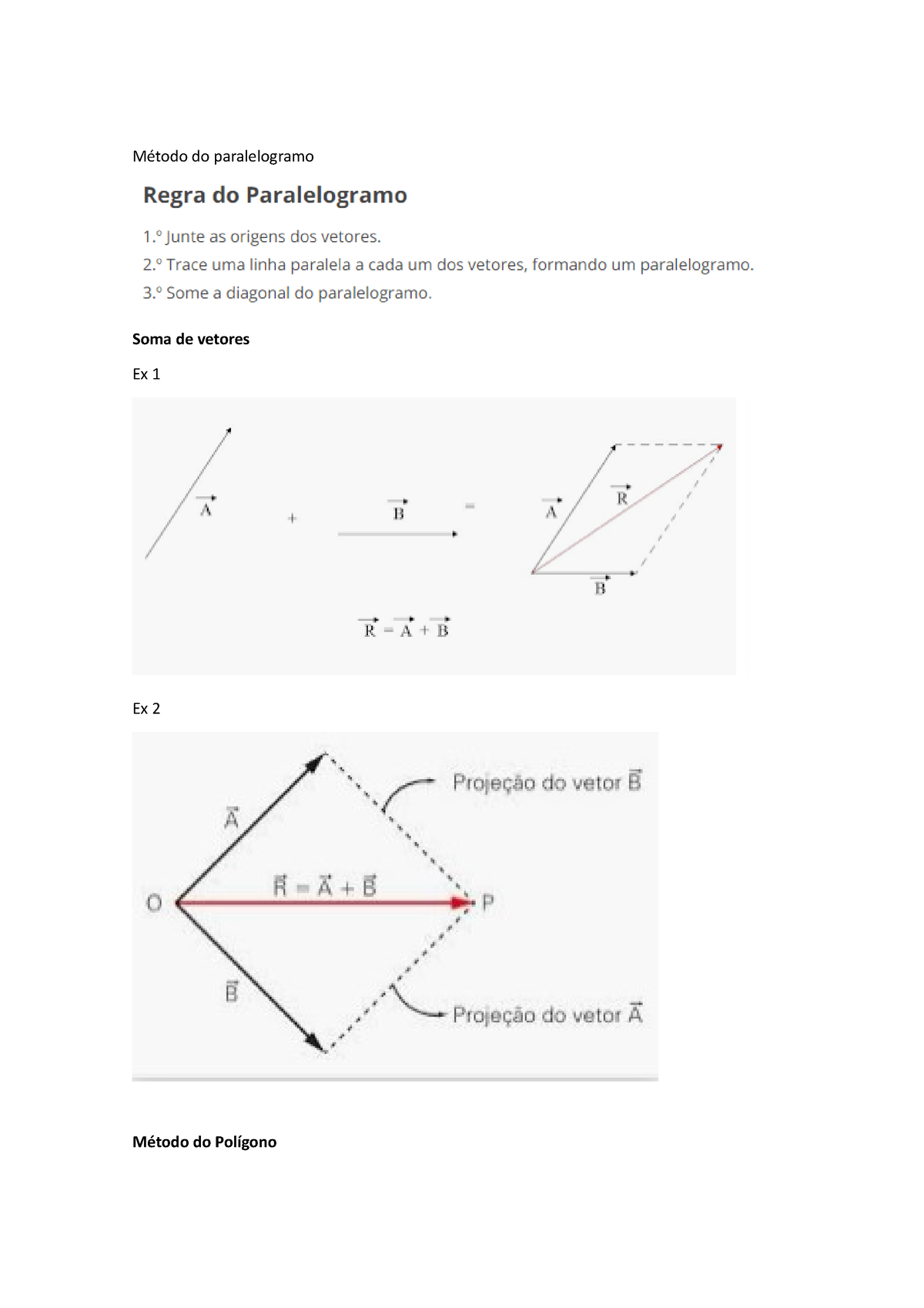 Operações Com Vetores Por Desenhos - Método Do Paralelogramo Soma De ...