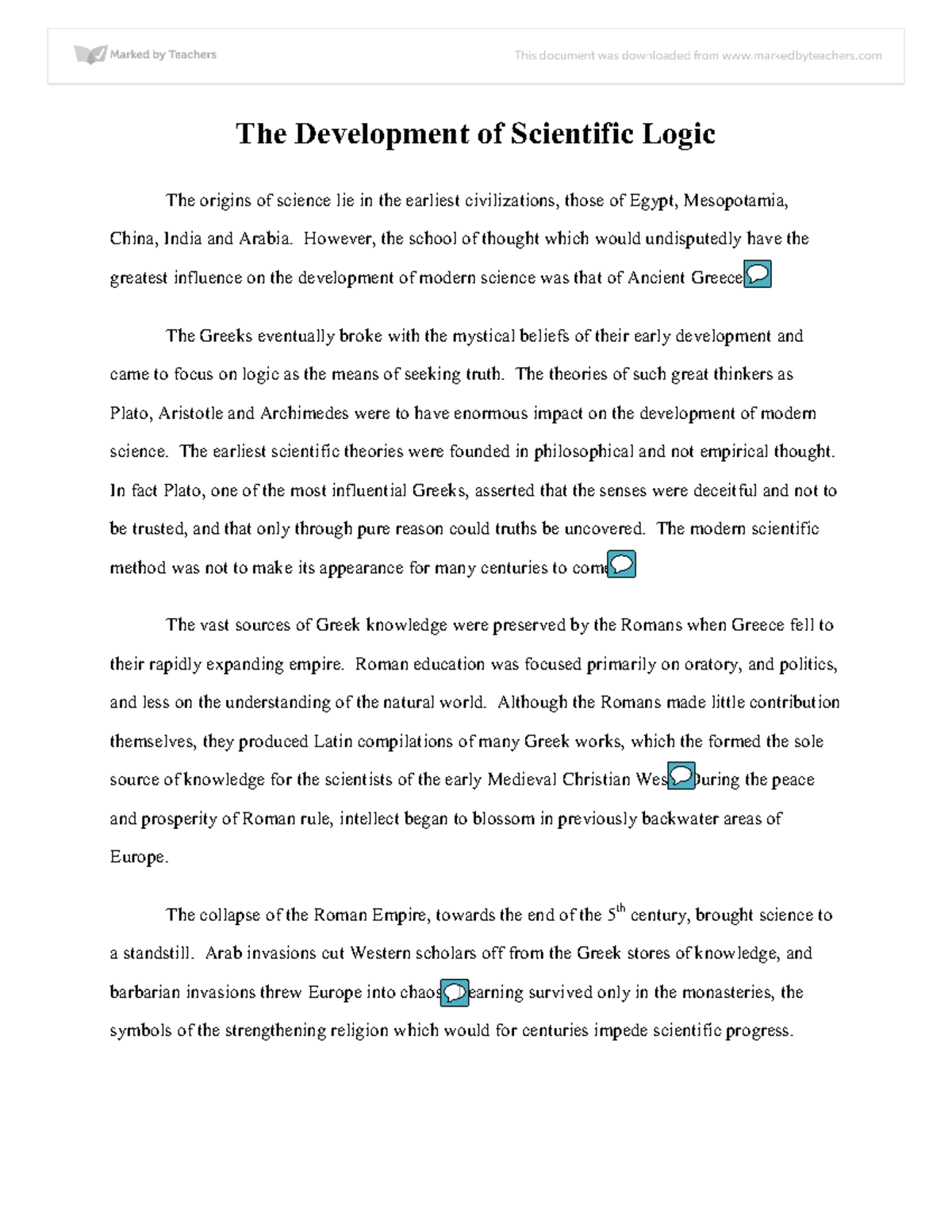 The development of scientific logic - 7KH 'HYHORSPHQW RI 6FLHQWLILF ...