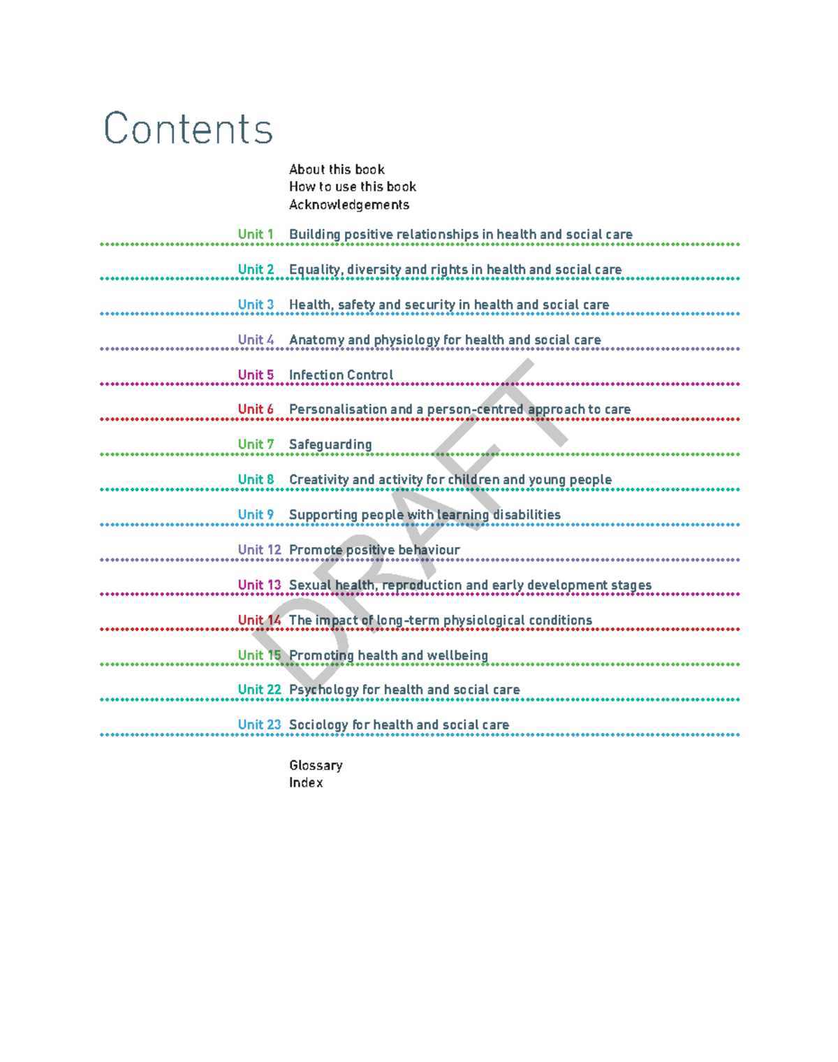 Health Social Care Sample - Contents About this book How to use this ...