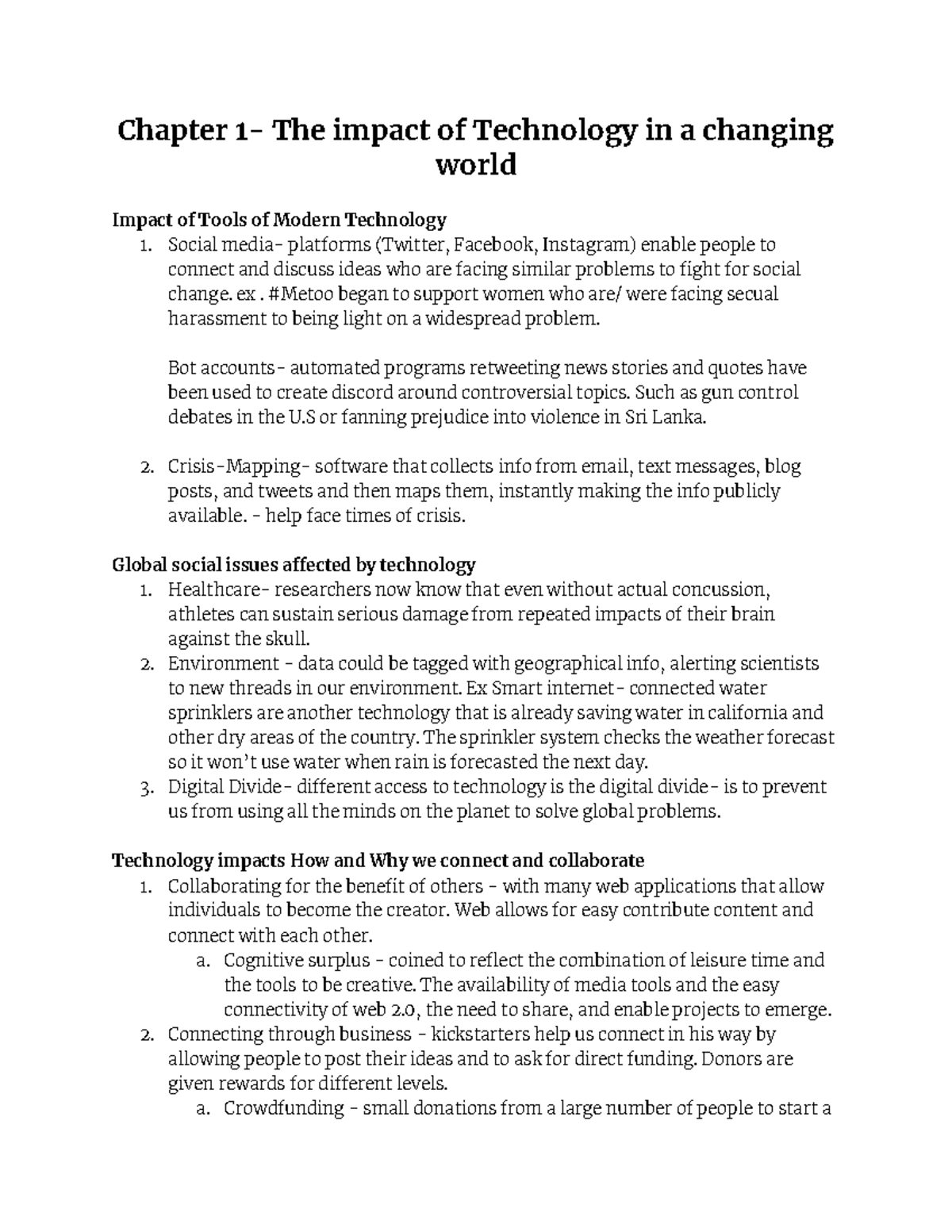 Chapter 1 - Chapter 1- The impact of Technology in a changing world ...