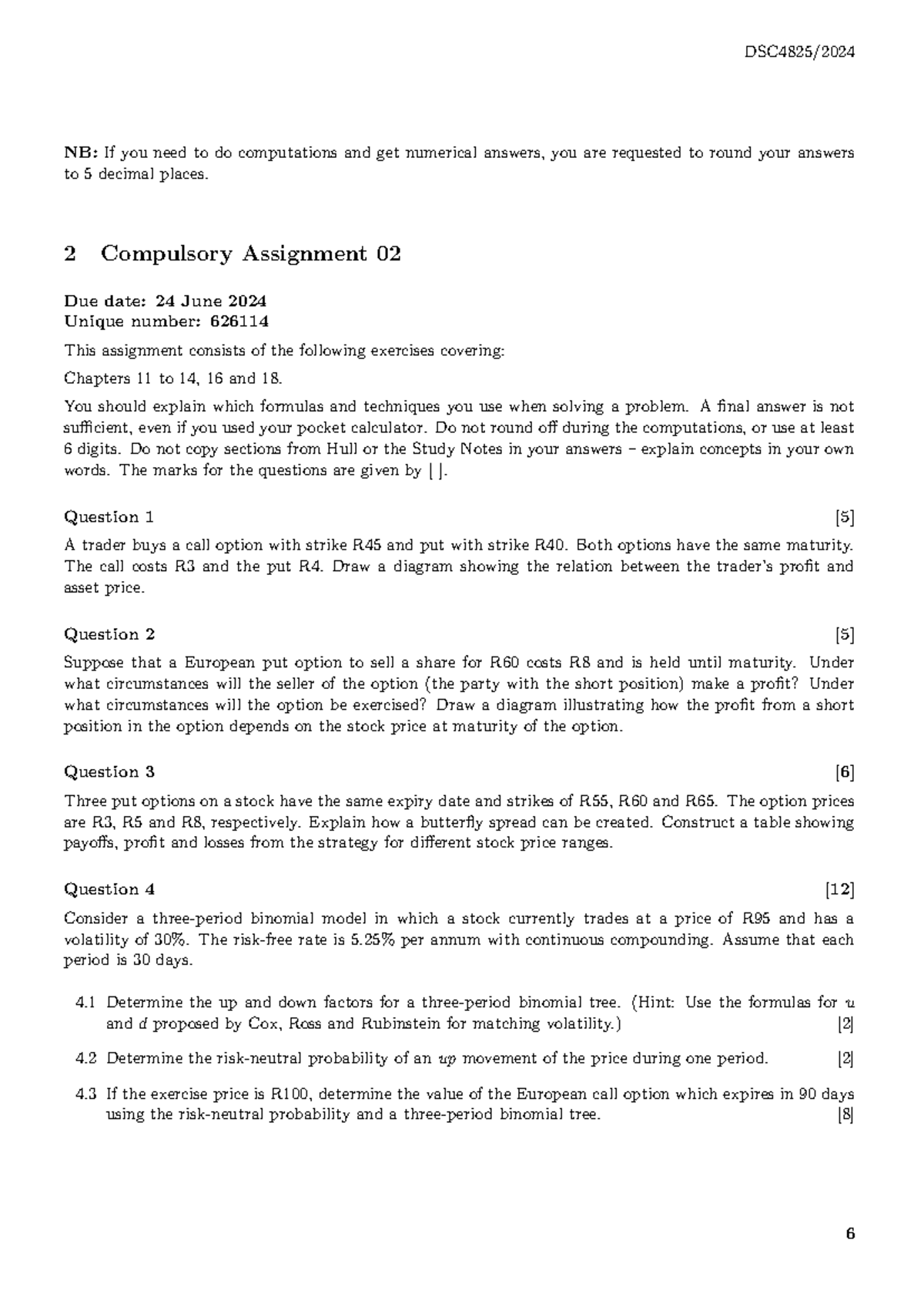 DSC4825 Compulsory Assignment 2 E 2024 - DSC4825/ NB: If you need to do ...