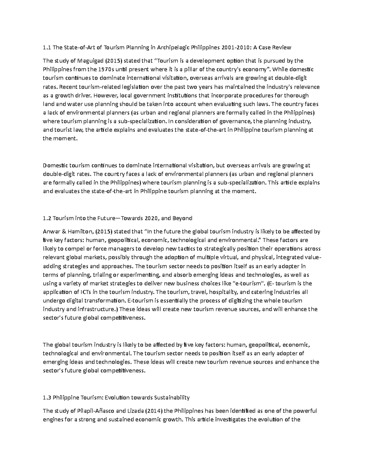 Rrl PCTG report - Essay - 1 The State-of-Art of Tourism Planning in ...