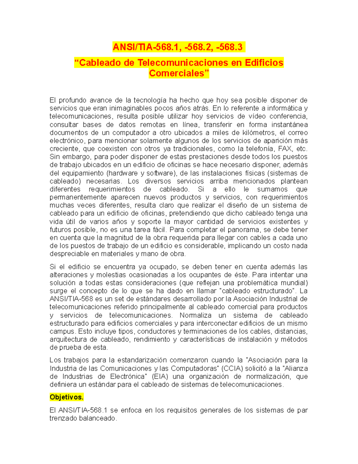 ANSI TIA 568 - Apuntes 1 dsfsdffsd ff sdffds - ANSI/TIA-568, -568, -568 ...