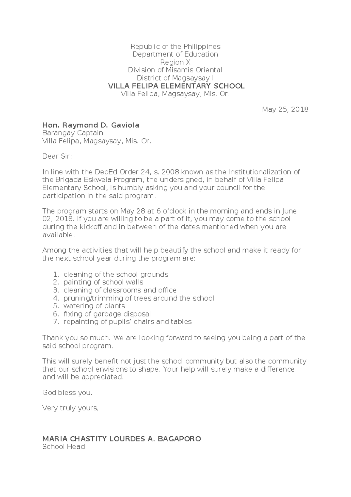 Brigada invitation - Republic of the Philippines Department of ...