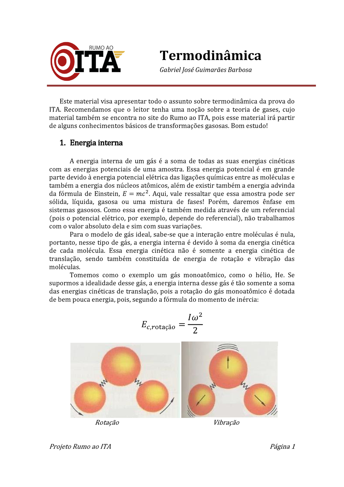 Gases Termodinamica Teoria Ita - Este Material Visa Apresentar Todo O ...