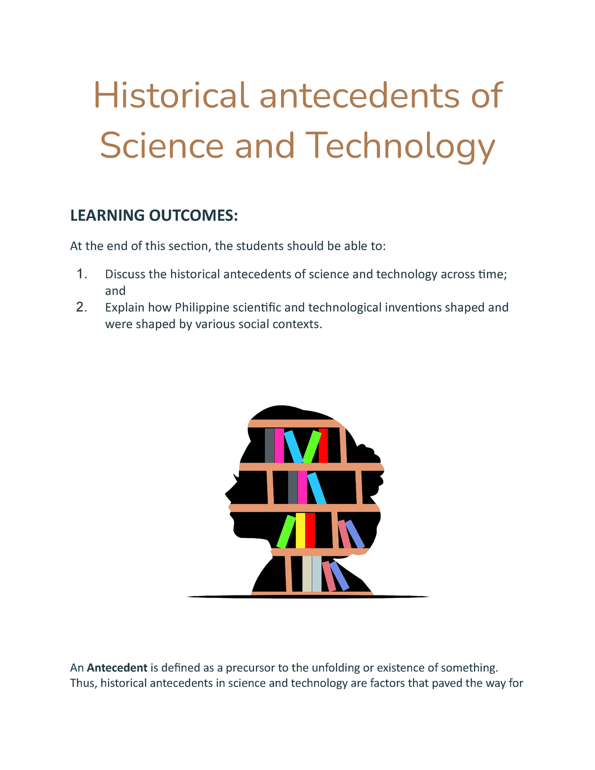 historical antecedents in the course of science and technology essay