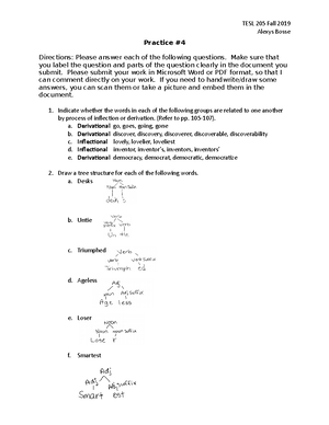 TESL 205 Practice 6 - Practice # Directions: Please answer each of the ...