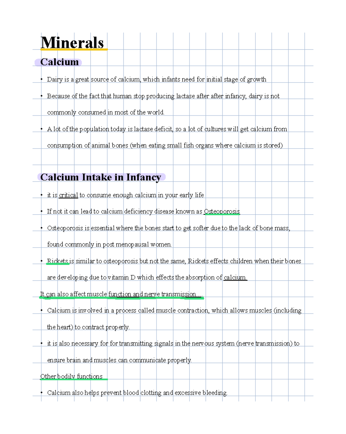 Ch. 9 Pt1 Calcium - Notes on ch Nine, minerals - Minerals Calcium Dairy ...