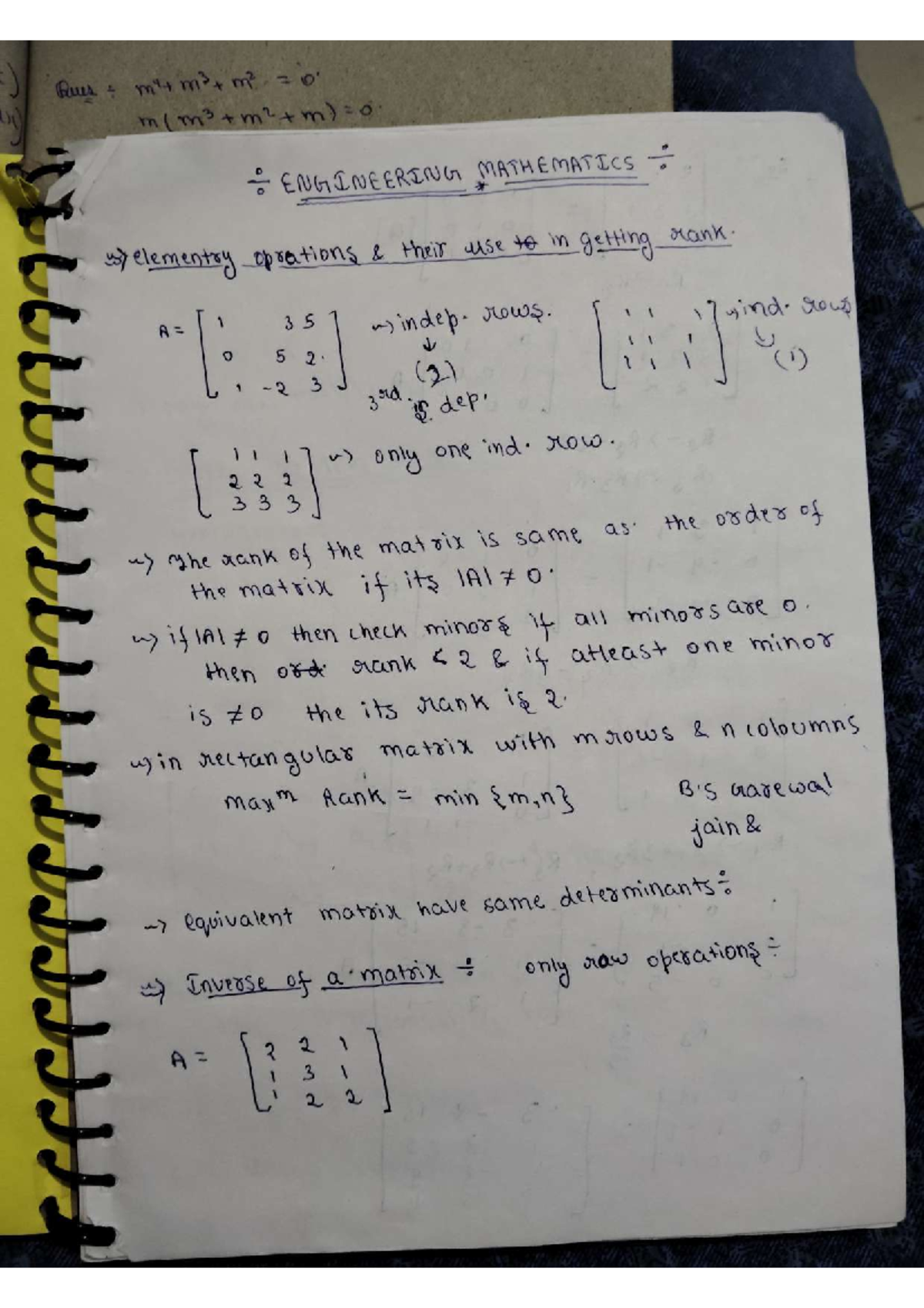 Matrix notes engineering mathsmatics - Engineering Mathematics - Studocu