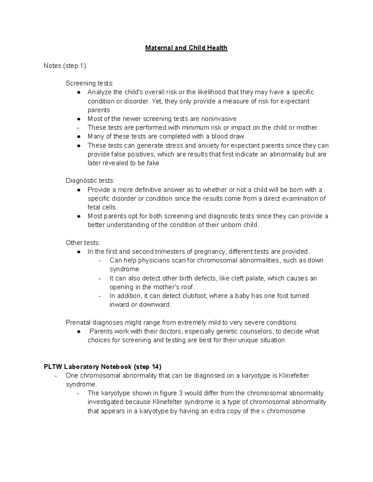 Maternal and Child Health - Maternal and Child Health Notes (step 1 ...