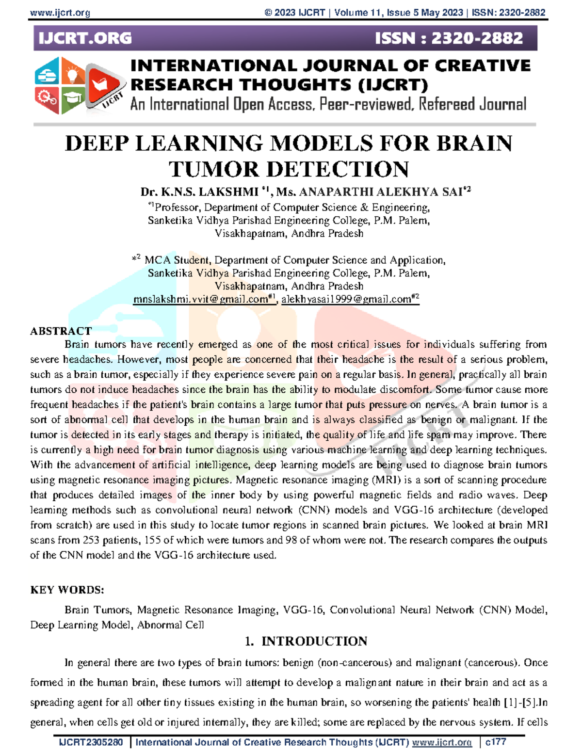 DEEP Learning Models FOR Brain Tumor Detection - DEEP LEARNING MODELS ...