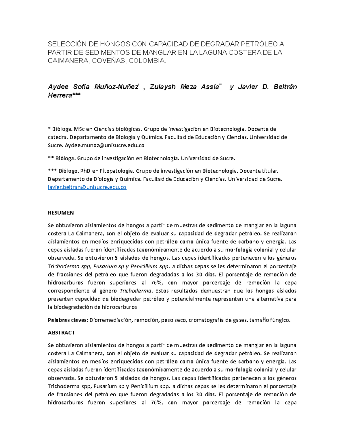 Articulo AYDE PARA Publicar - SELECCIÓN DE HONGOS CON CAPACIDAD DE ...