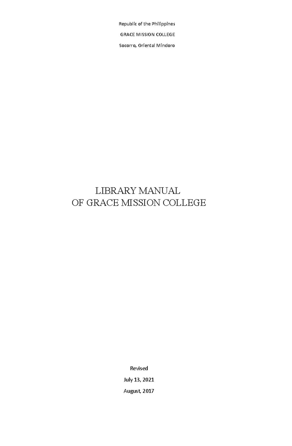 Library Manual - Please give as much additional information as possible ...