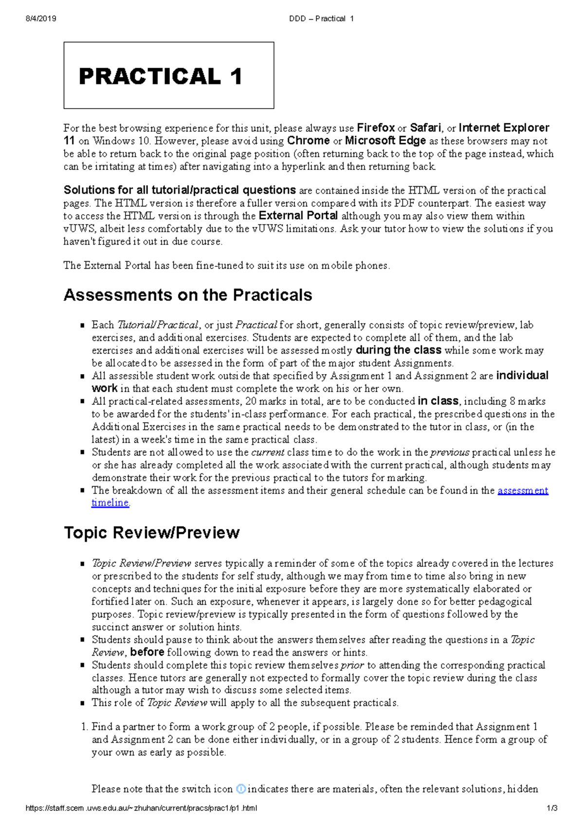 DDD - Practical 1 - scem.uws.edu/~zhuhan/current/pracs/prac1/p1 1 ...