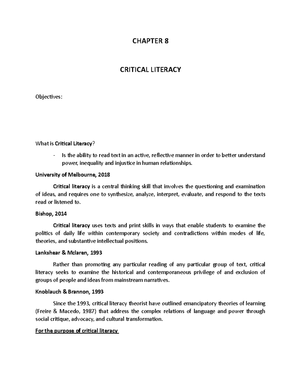 chapter-8-critical-literacy-chapter-8-critical-literacy-objectives