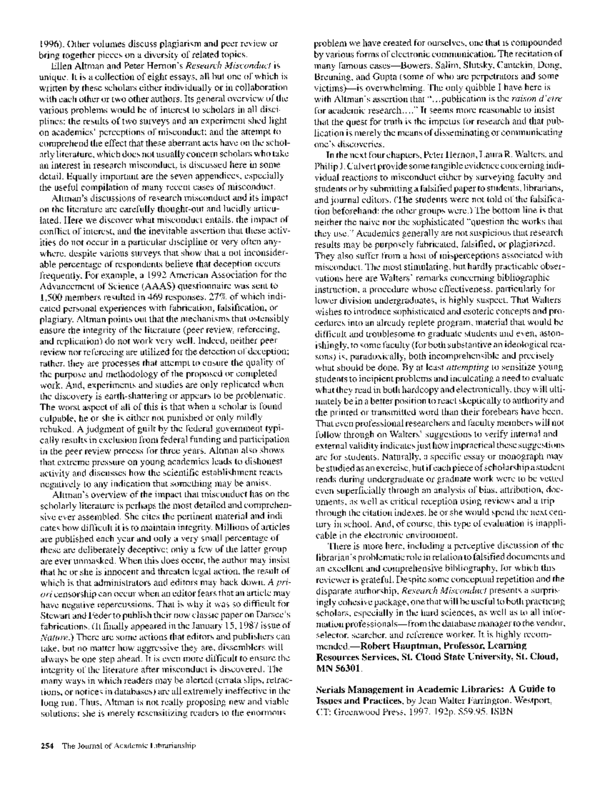 Serials management in academic libraries - 1996). Other volumes discuss ...