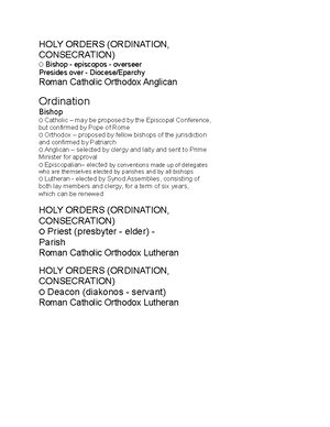 Orders IN Scripture - lecture notes - ORDERS IN SCRIPTURE NEW TESTAMENT ...