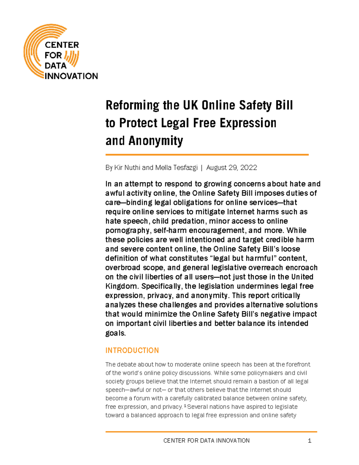 2022 uk online safety bill Reforming the UK Online Safety Bill to