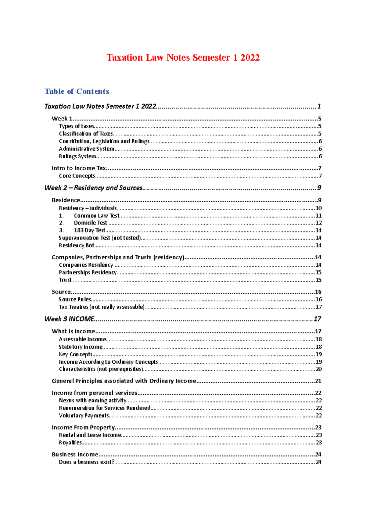 taxation-law-notes-semester-1-2022-table-of-contents-taxation-law