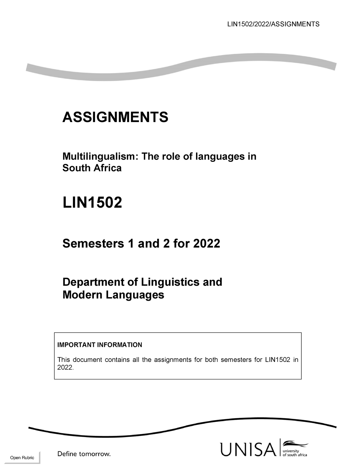 unisa unmarked assignments