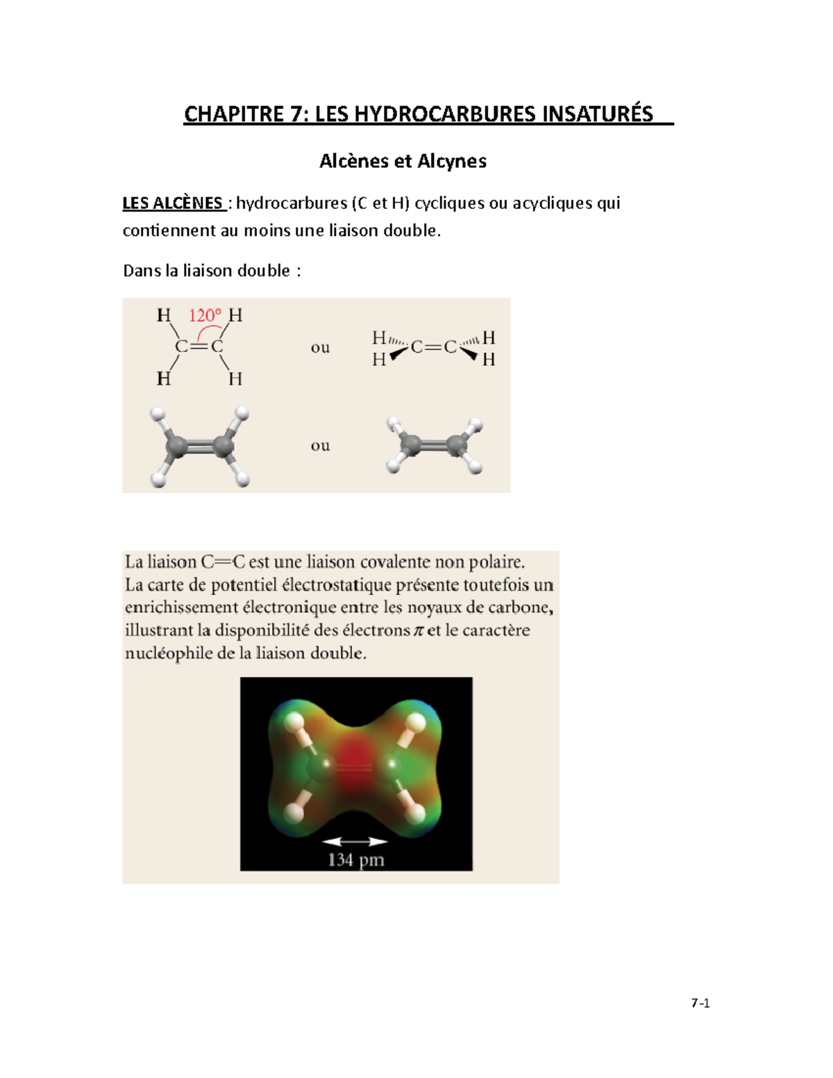 Chapitre 7alcenes - Ndc - CHAPITRE 7: LES HYDROCARBURES INSATURÉS ...