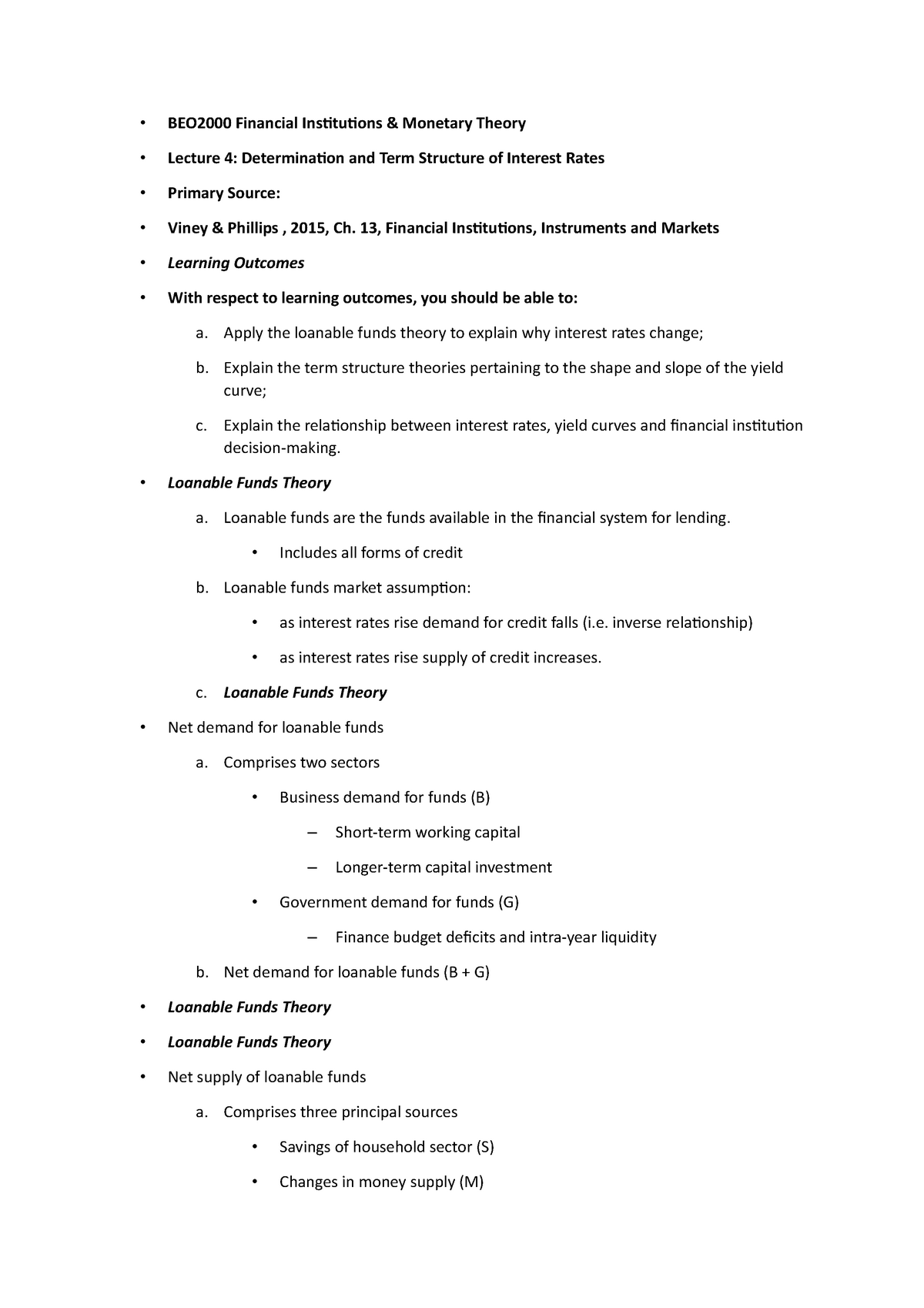 Determination and Term Structure of Interest Rates - 13, Financial ...