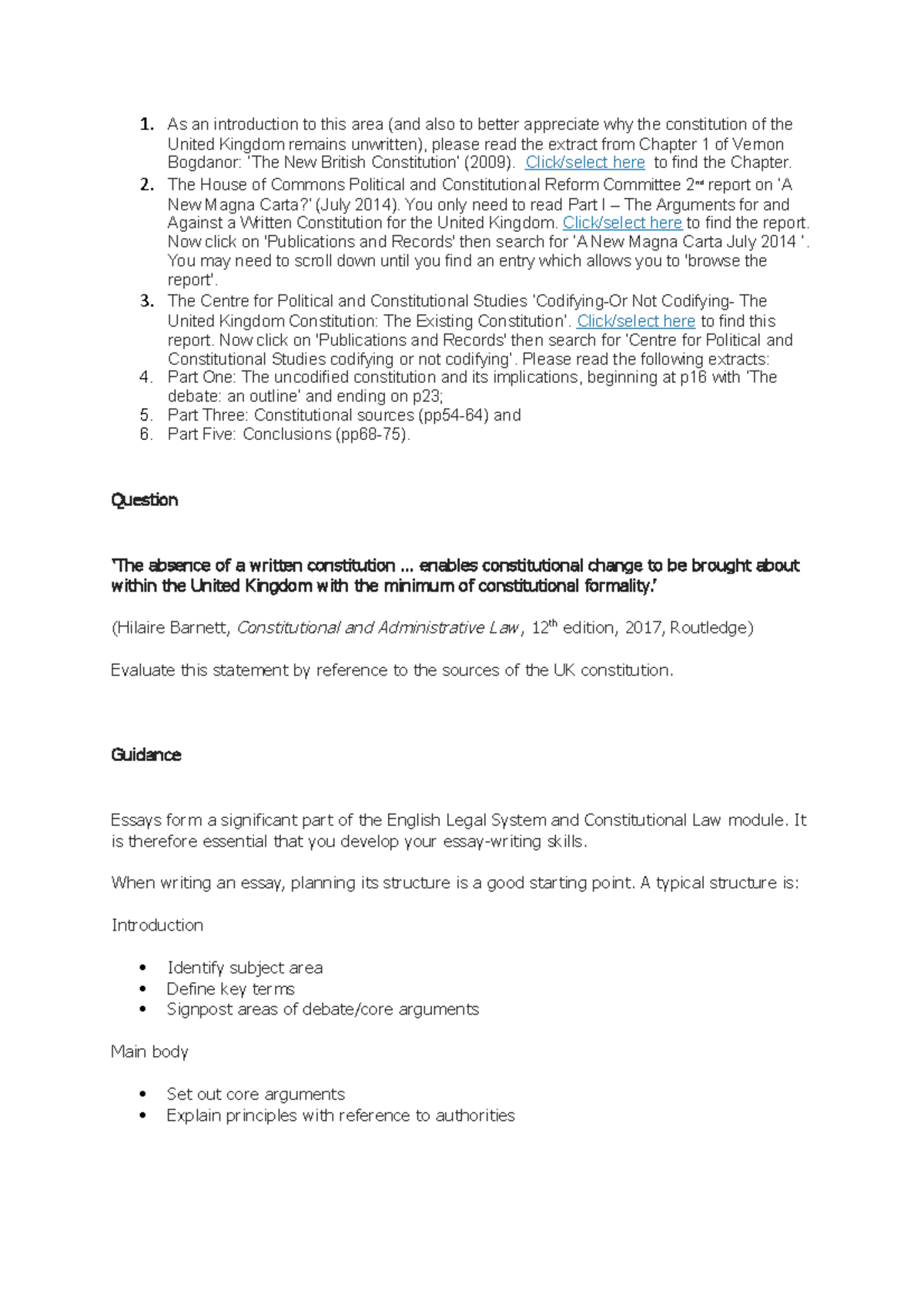 Prepare task Unit 3 Practice Question 1. As an introduction to this