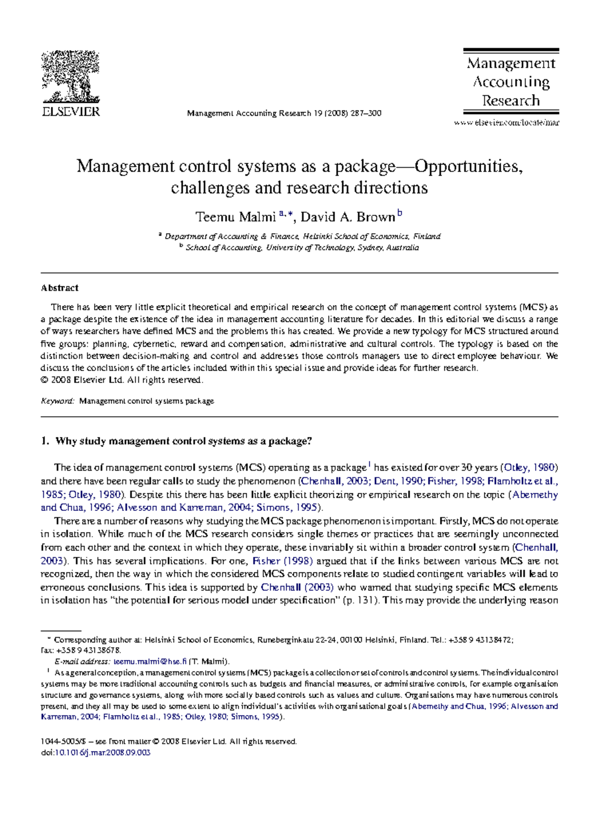 Malmi & Browns artikel - Management Accounting Research 19 (2008) 287 ...
