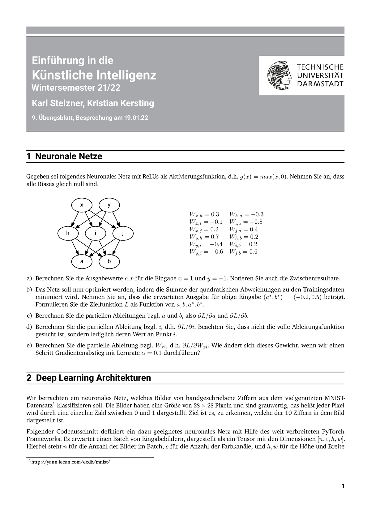 Ueb9 - Ueb9 - Einführung In Die Künstliche Intelligenz Wintersemester ...