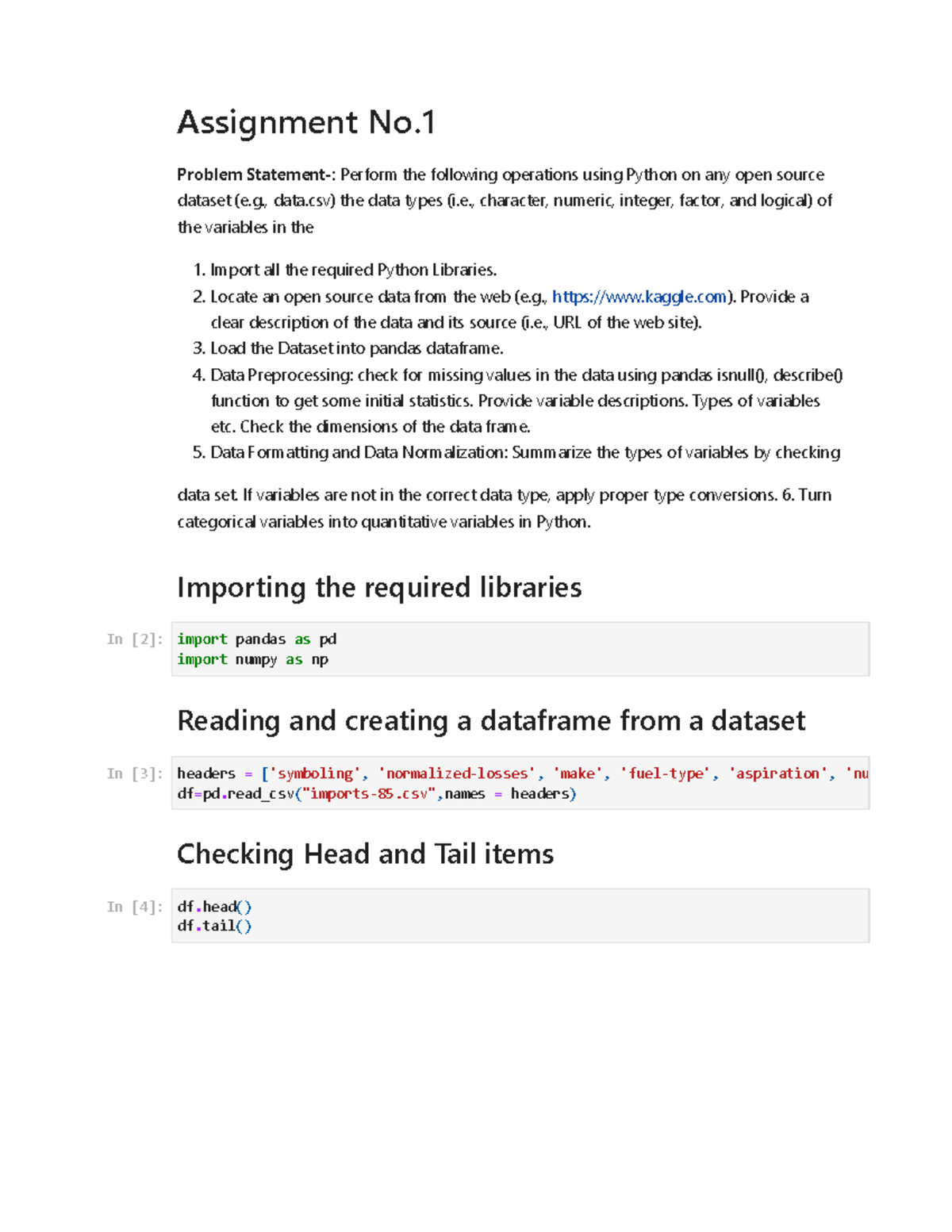 data wrangling assignment 1