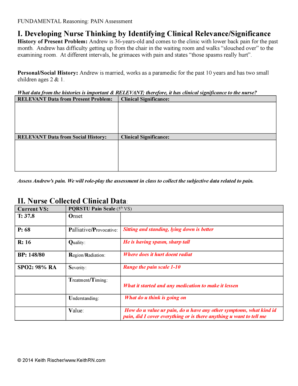 nursing pain assessment case study