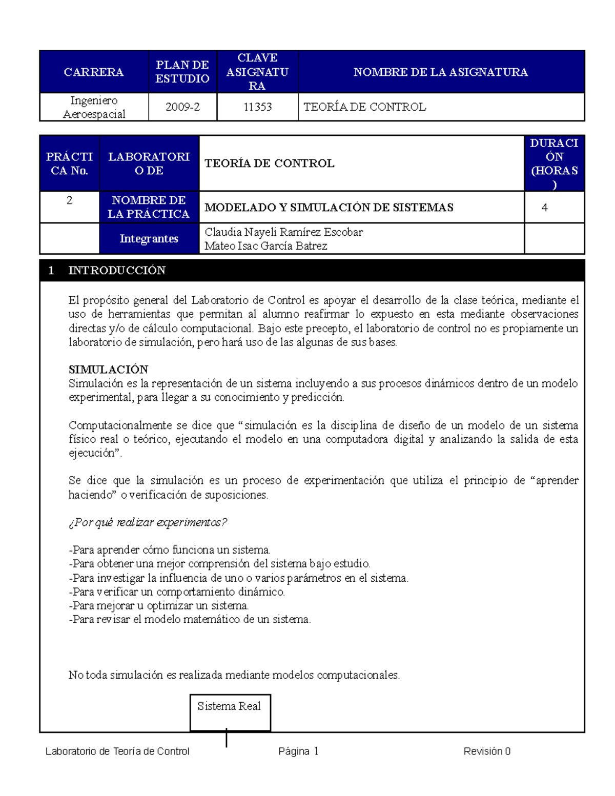 Practica 2 teoria - MODELADO Y SIMULACIÓN DE SISTEMAS utlizando matlab ...