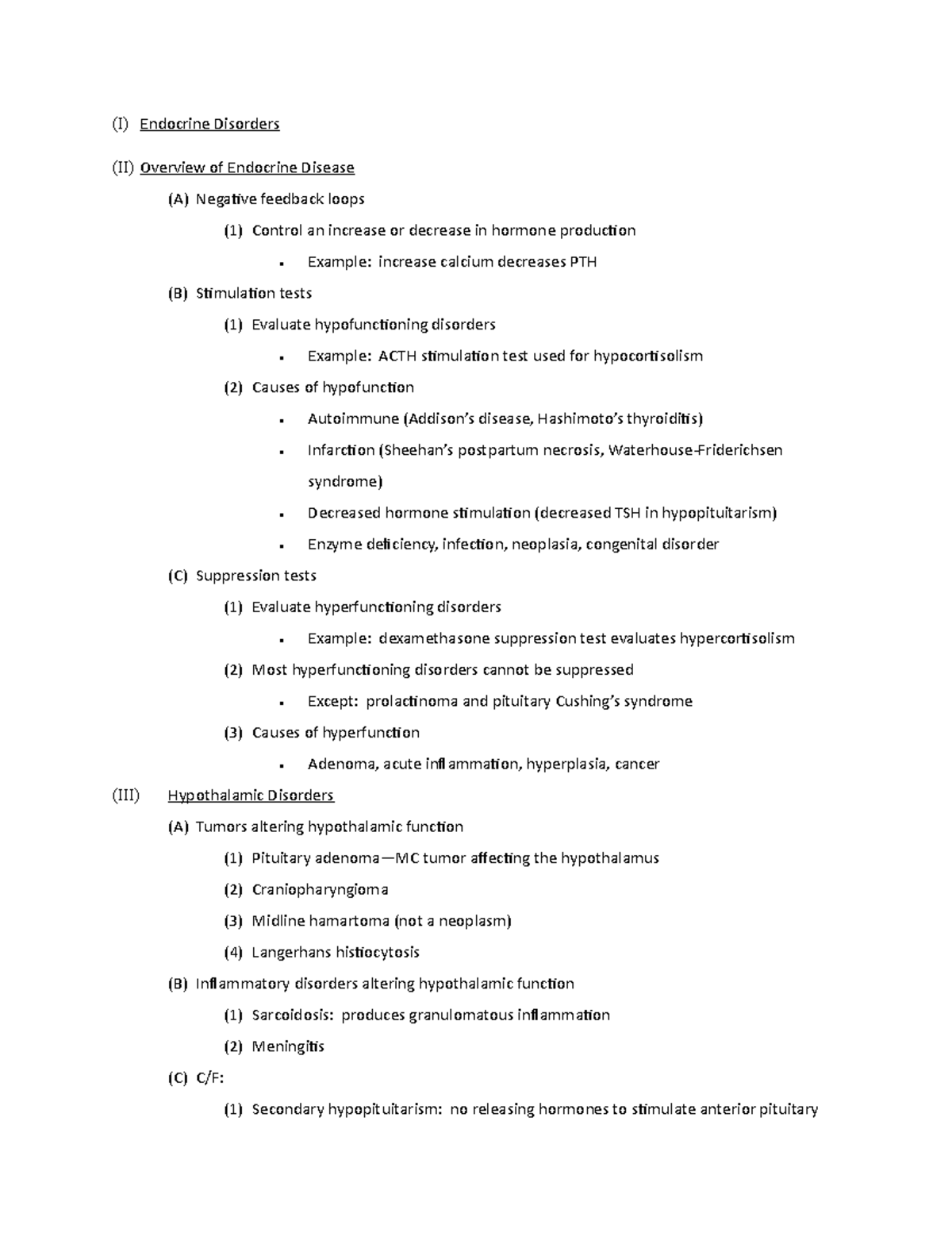 EndocrineDisorders physiology (I) Endocrine Disorders (II)Overview