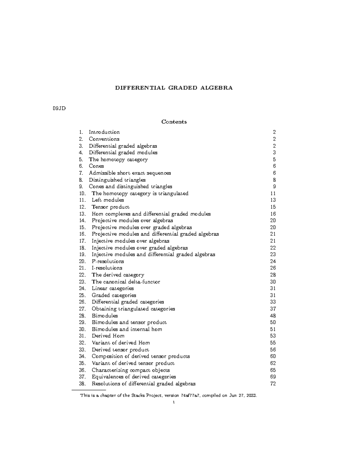 Dga english book. - 09JD This is a chapter of the Stacks Project ...