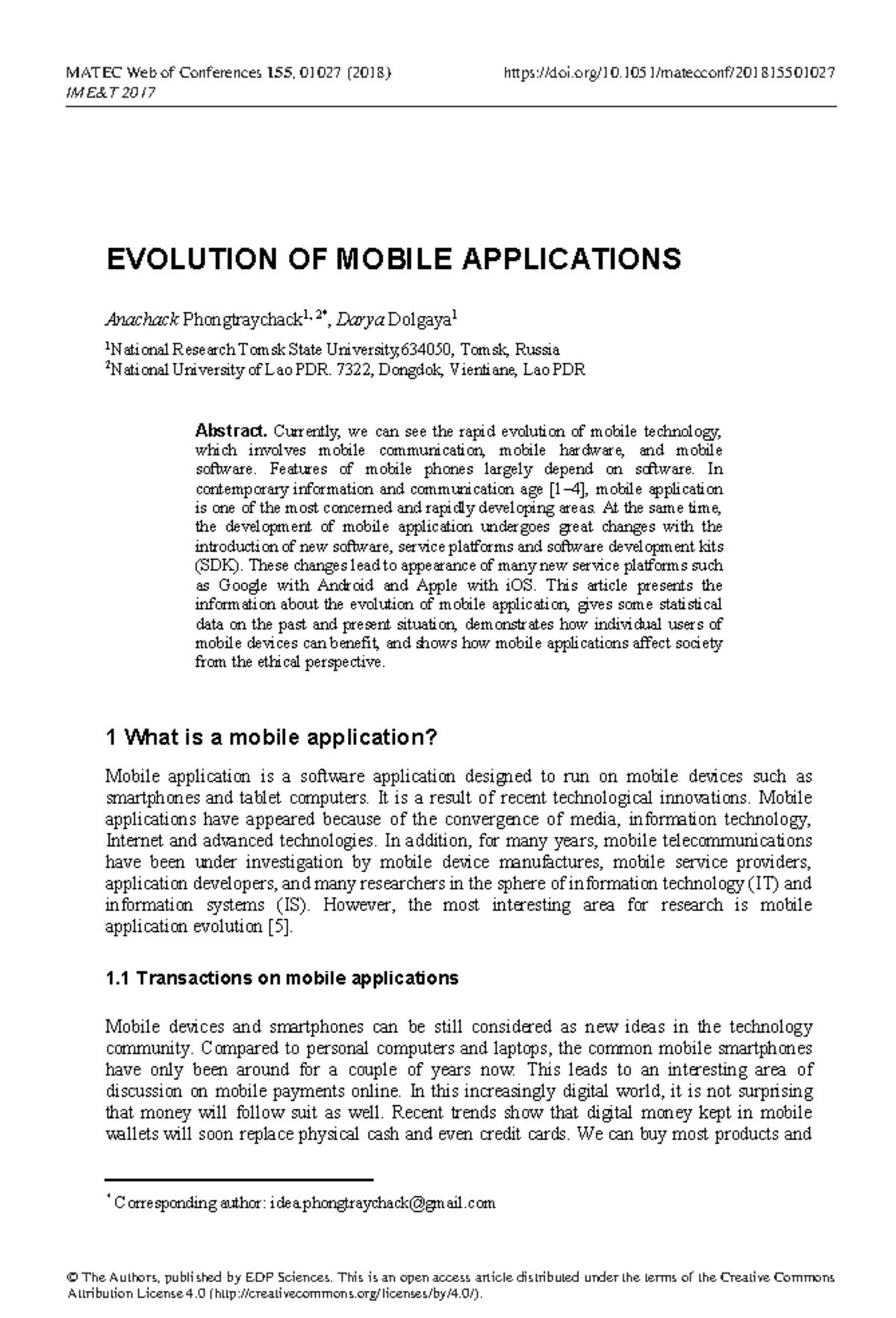 Evolution of Mobile Applications - EVOLUTION OF MOBILE APPLICATIONS ...