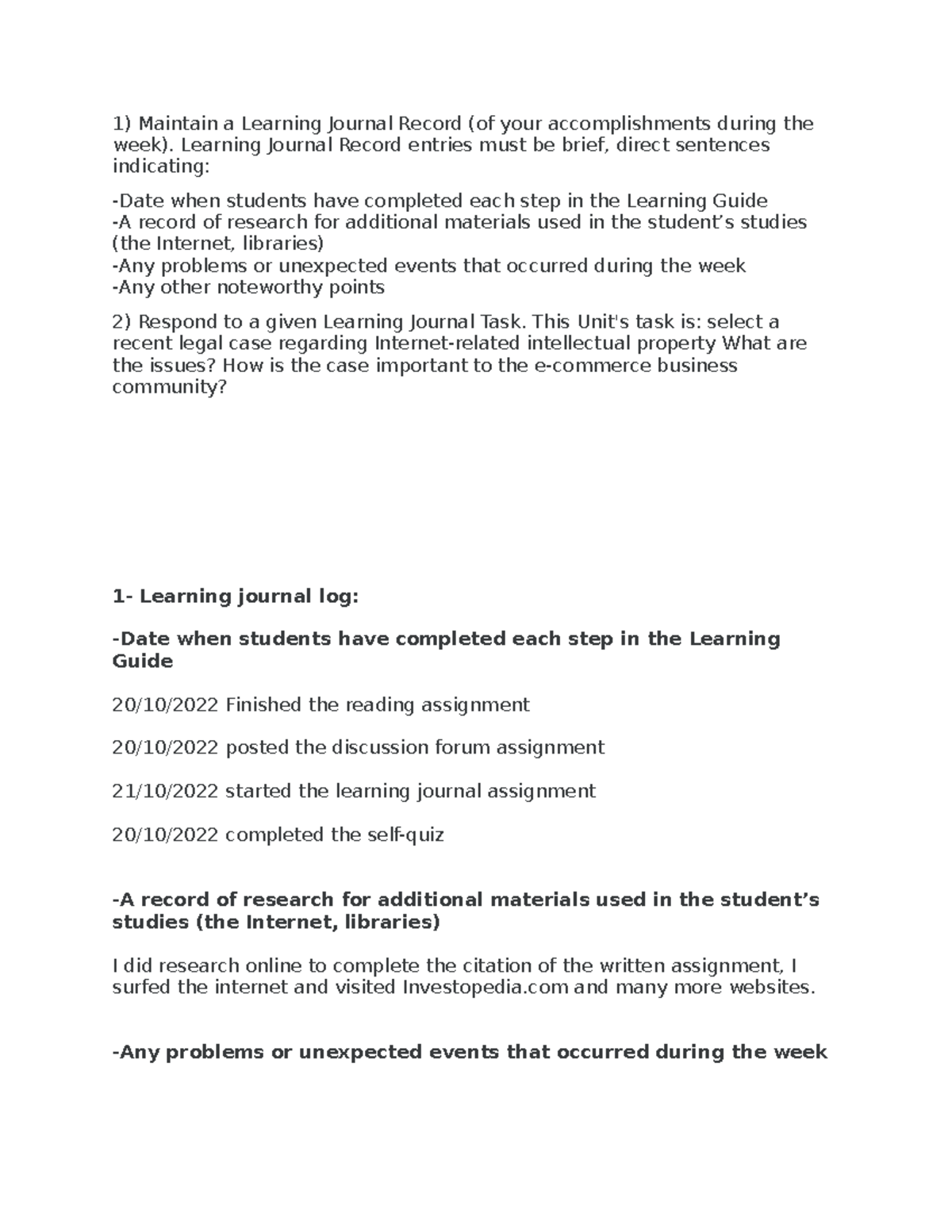 Learning Journal 8 - wwwwwwwwwwwwwwwwwwwww - Maintain a Learning ...