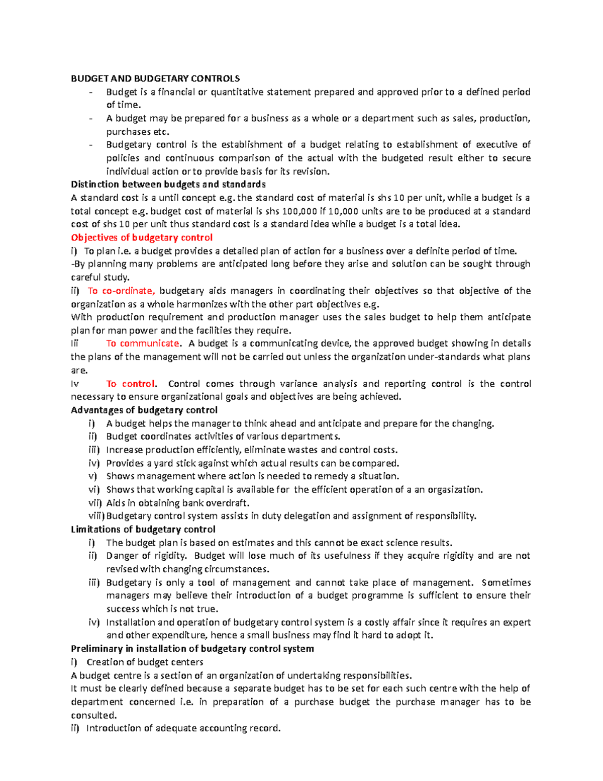 Budgetary and budget control - BUDGET AND BUDGETARY CONTROLS Budget is ...