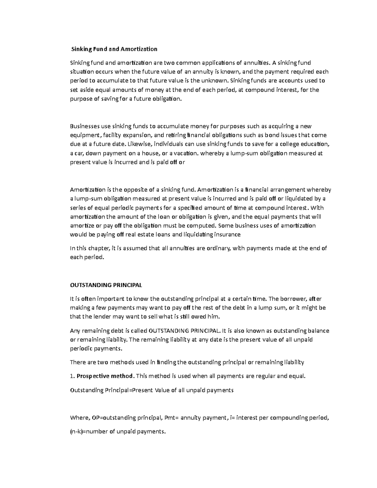 Amortization and Sinking fund fffffffffffffffff - Sinking Fund and ...