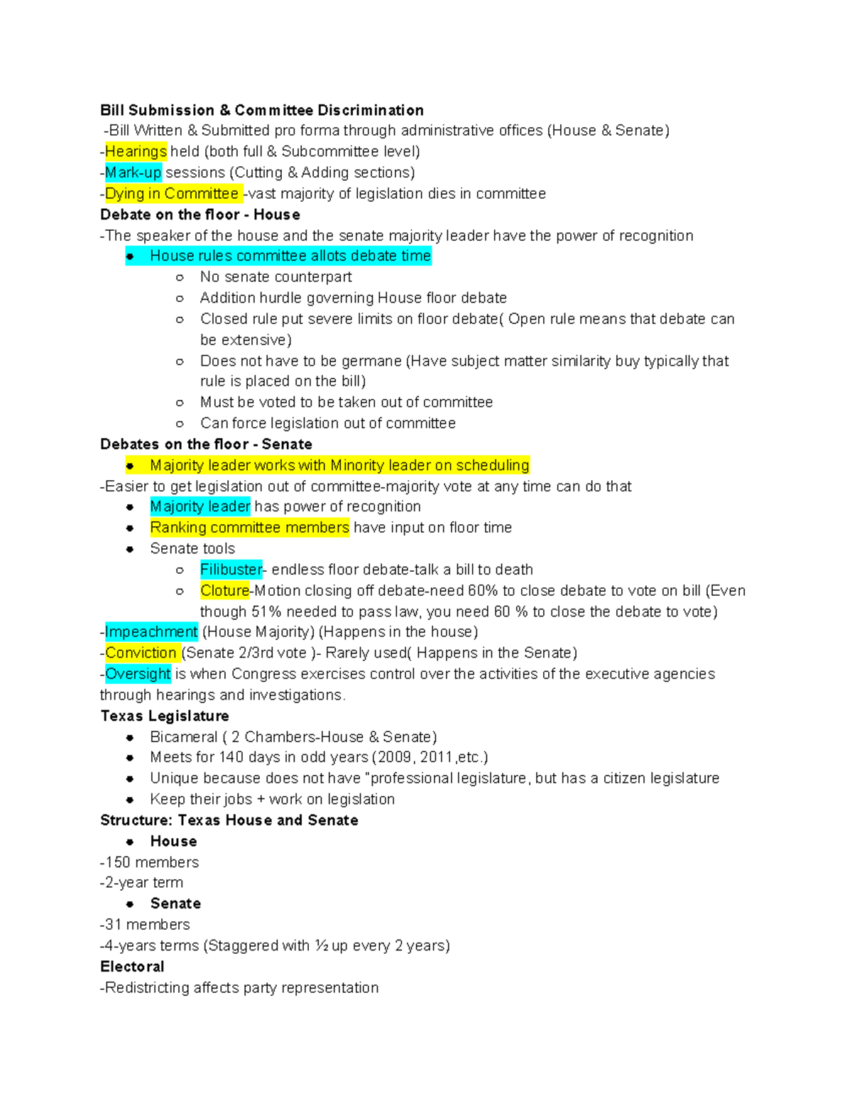 PSCI Week 9 - Lecture Notes 9 - Bill Submission Committee ...