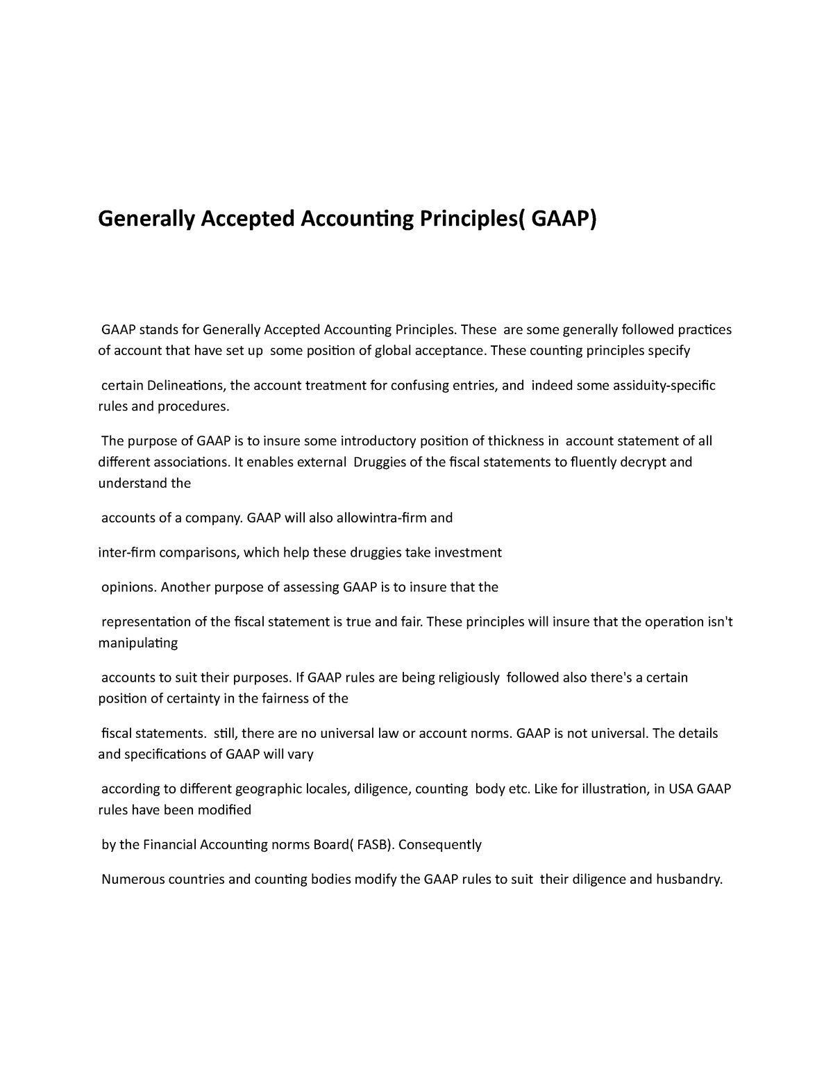 Generally Accepted Accounting Principles( GAAP) - These Are Some ...