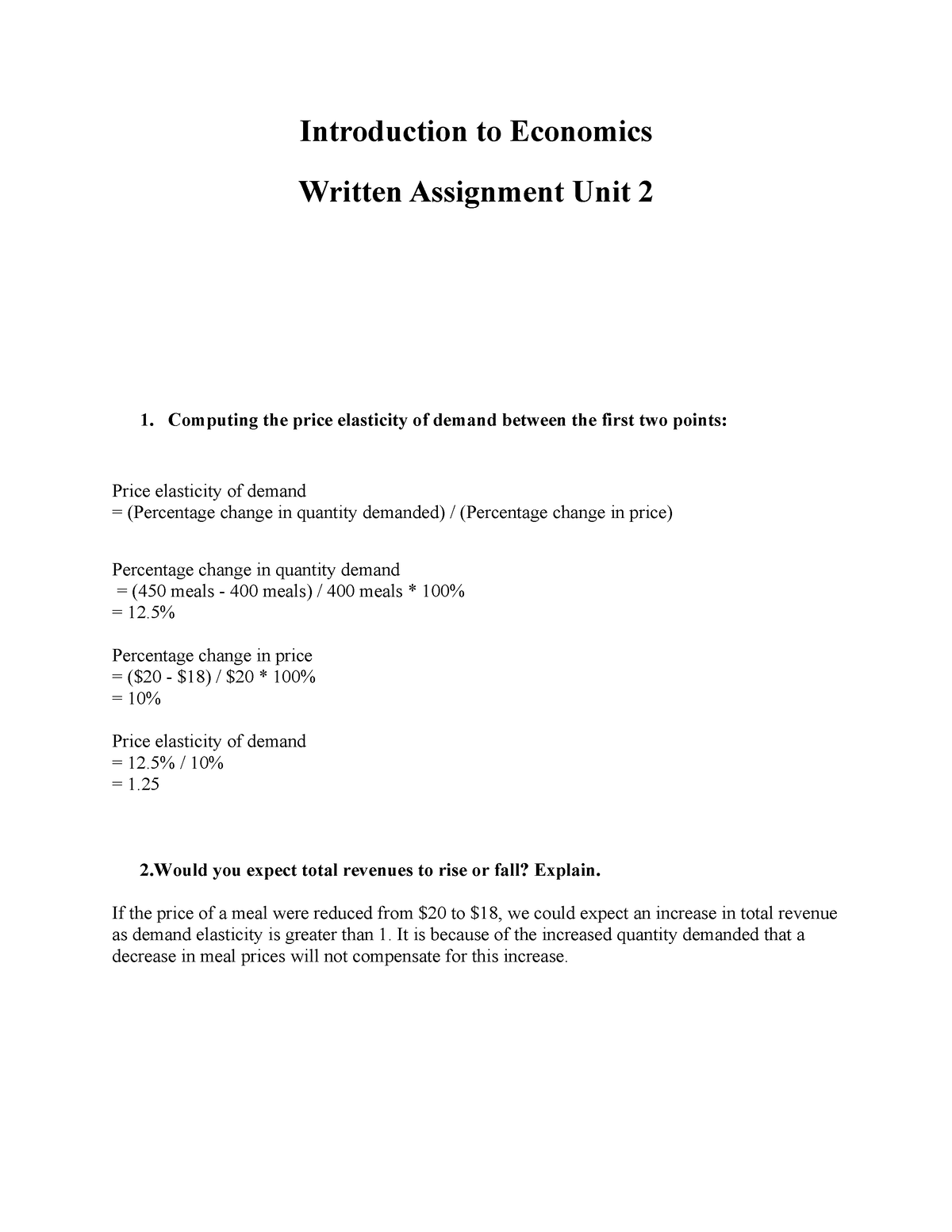 econ 1580 written assignment unit 2