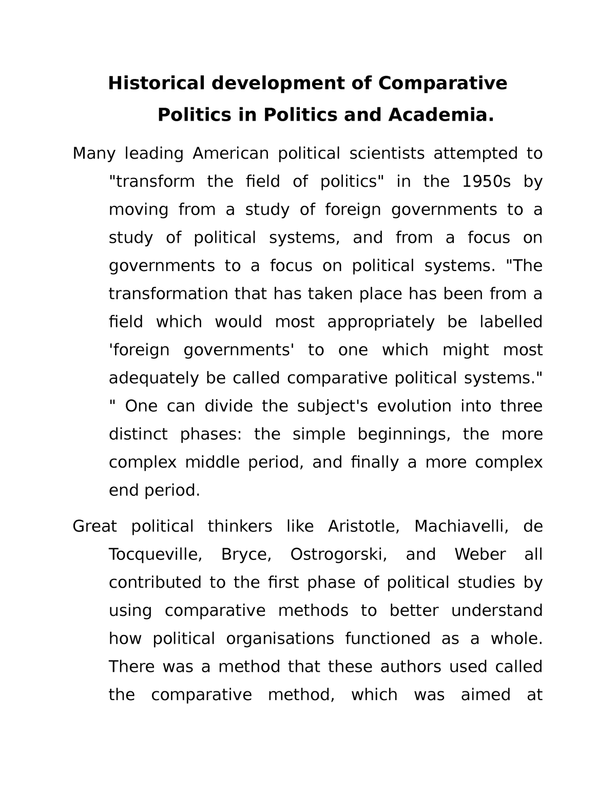 Stages Of Historical Development Of Comparative Education