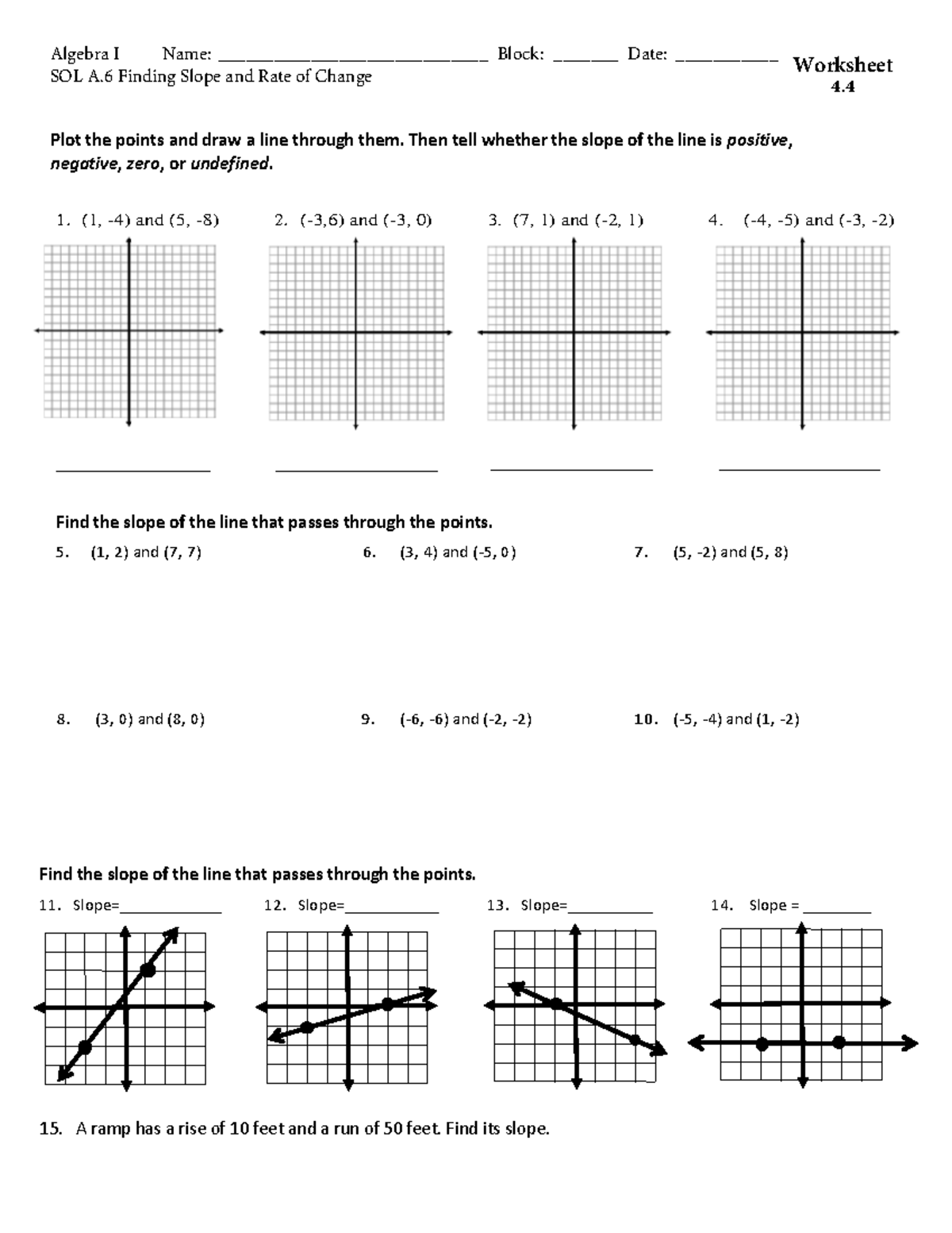 ABBY Gonzales - slope formula - Plot the points and draw a line through ...