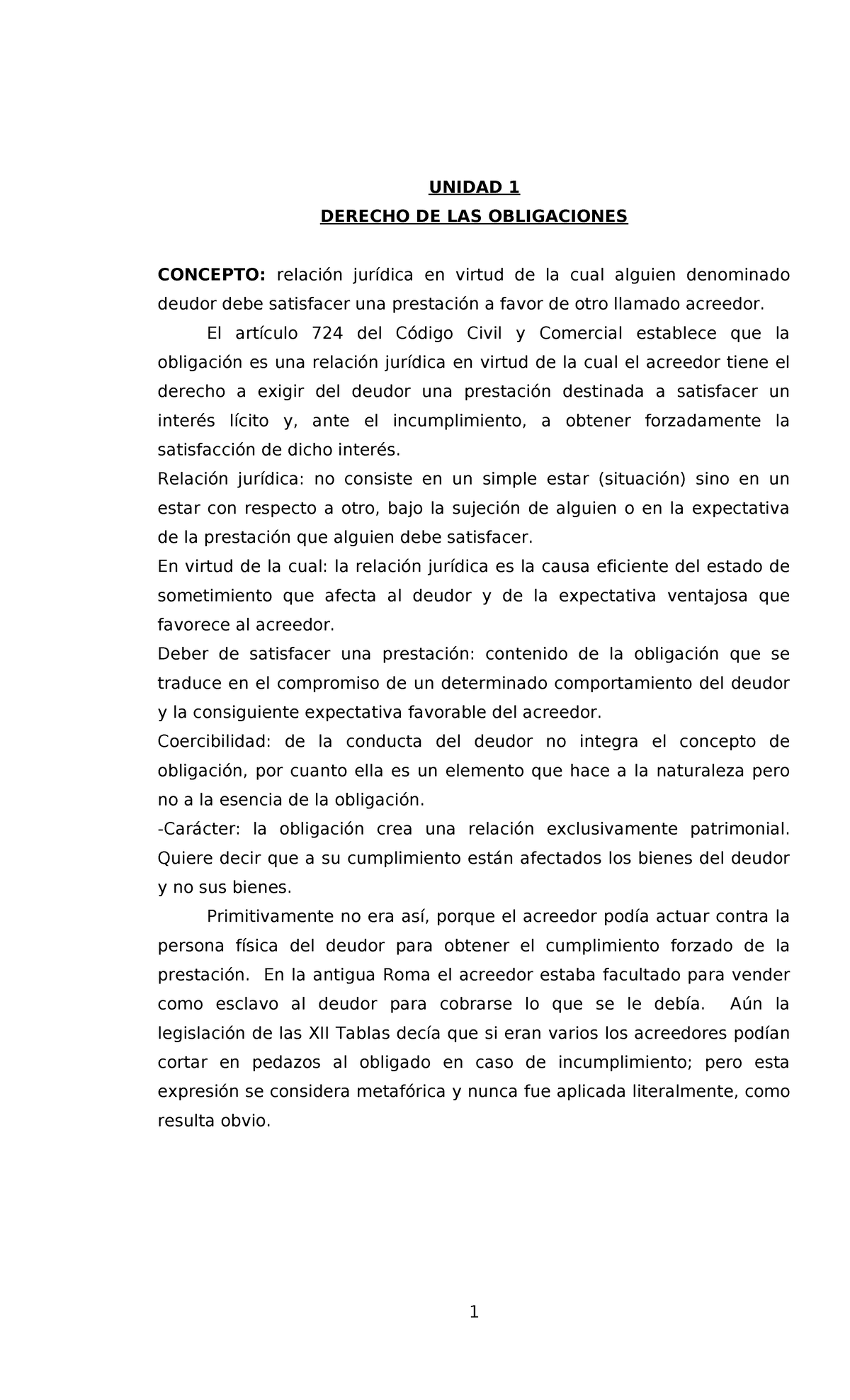 Unidad 1 Derecho DE LAS Obligaciones 6 - UNIDAD 1 DERECHO DE LAS ...