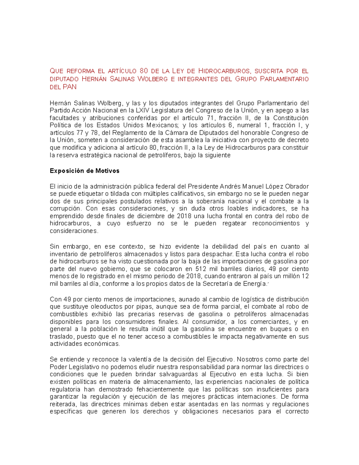 Articulo 80 - skkskskskskksks - QUE REFORMA EL ARTÍCULO 80 DE LA LEY DE ...