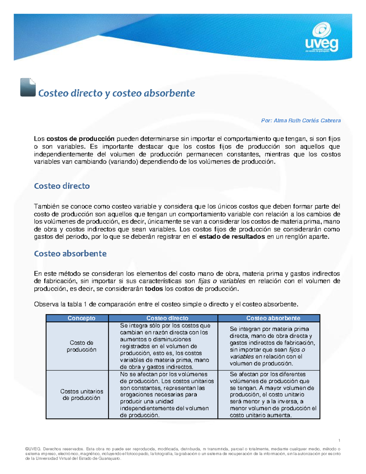 Costeo directo y costeo absorbente - Contabilidad - UANL - Studocu
