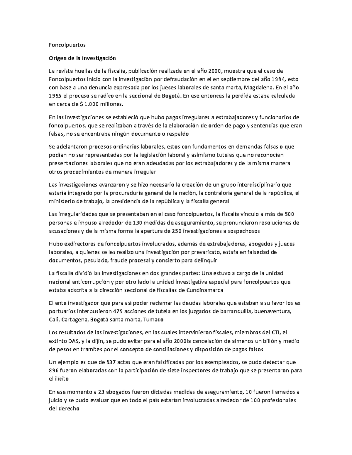 Foncolpuertos Foncolpuertos Origen de la investigación La revista