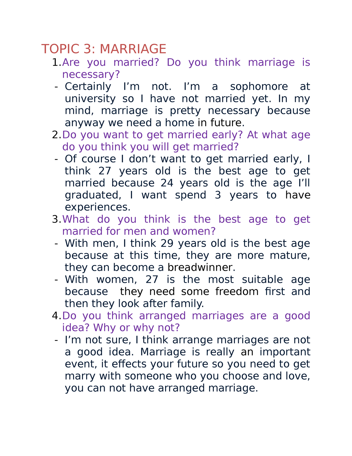 research topics about marriage