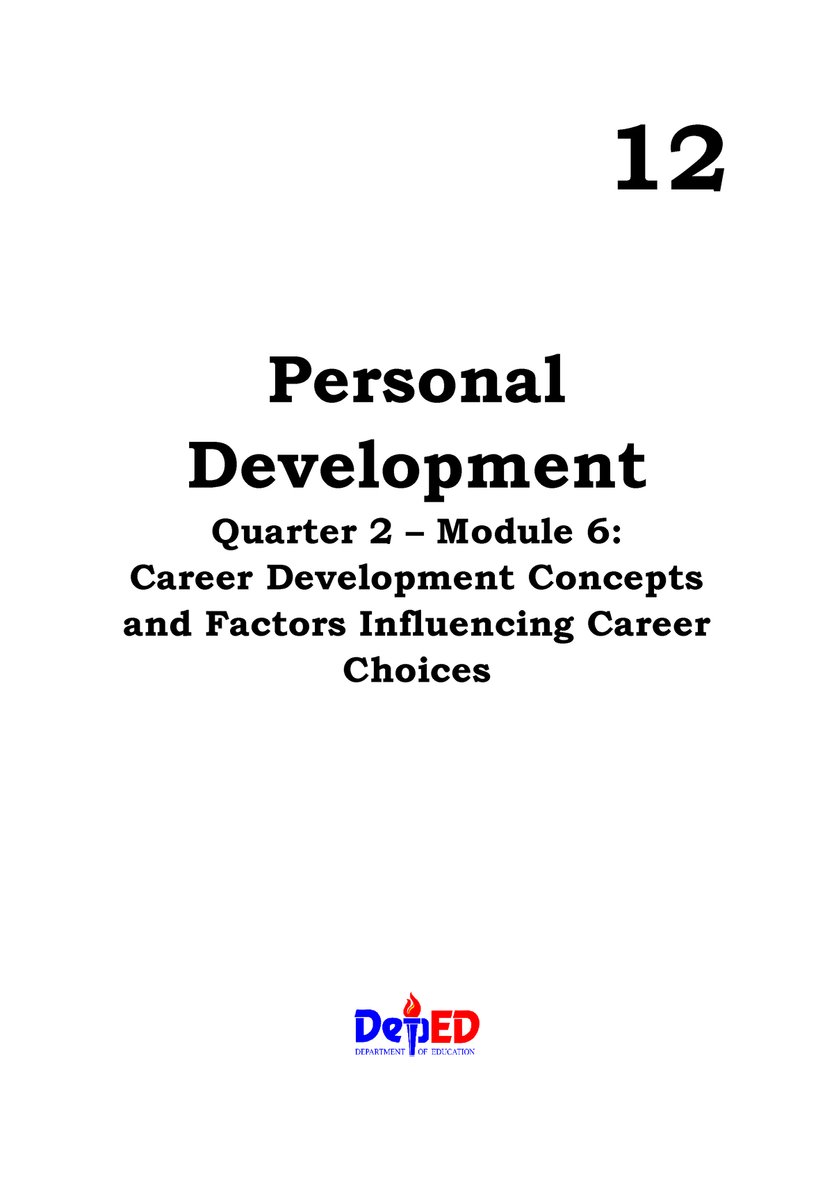 6 Q2 Perdev - Module 6 Quarter 2 Personal Development - 12 Personal ...