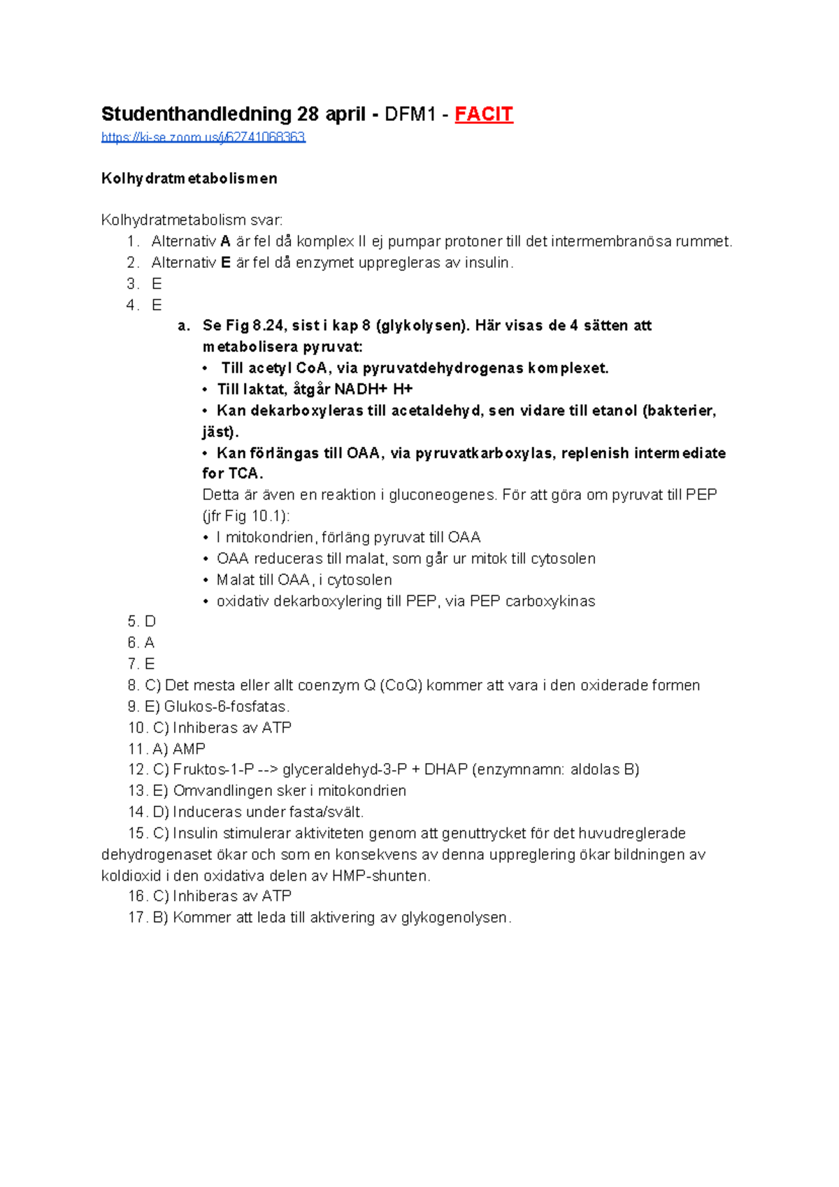 Facit Studenthandledning 28 4 - Studenthandledning 28 April - DFM1 ...